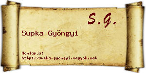 Supka Gyöngyi névjegykártya